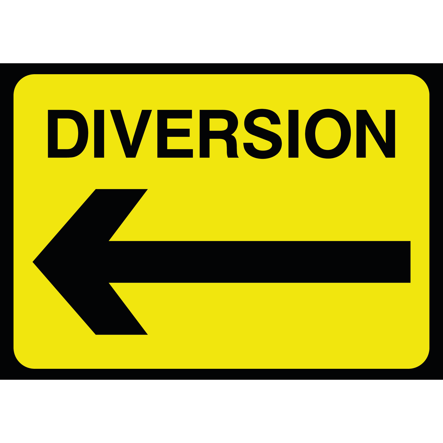 Diversion Sign - 3mm Aluminium sign 297mm x 210mm, A4 Qty1