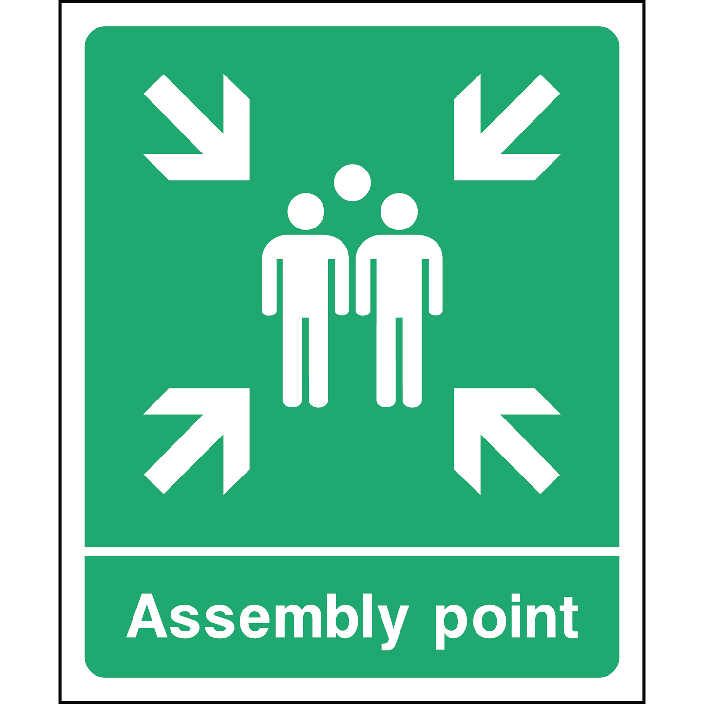 Assembly Point - 3mm Aluminium sign 594mm x 420mm, A2 - Qty1