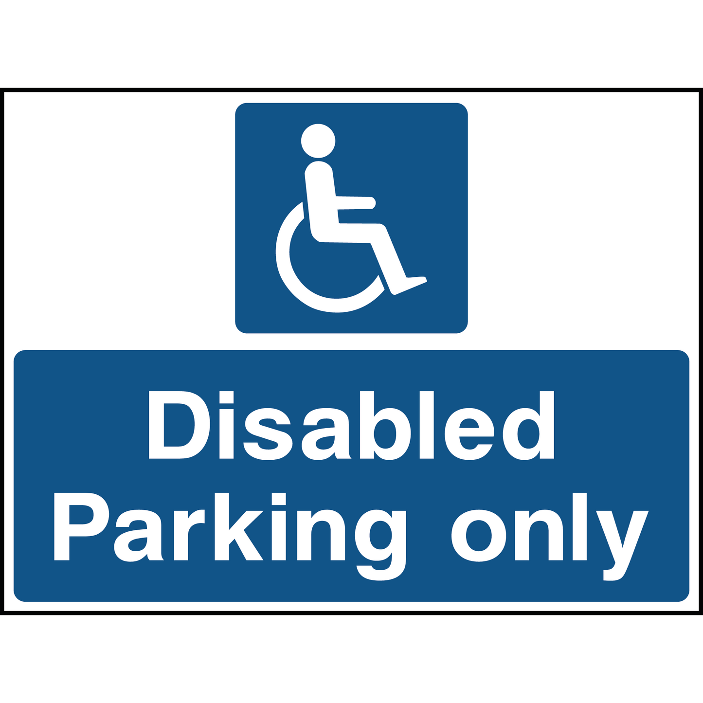 Disabled Parking Sign - 3mm Aluminium sign 297mm x 210mm, A4 Qty1, indoor and outdoor