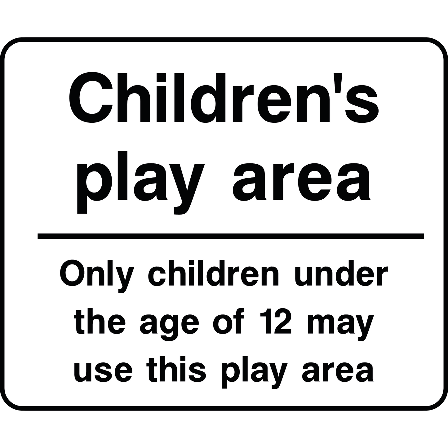 Children's Play Area Sign - 3mm Aluminium sign 297mm x 210mm, A4 Qty1, indoor and outdoor