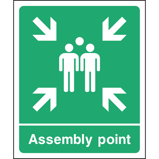 Assembly Point - 3mm Aluminium sign 594mm x 420mm, A2 - Qty1