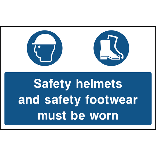 Safety and Footwear Sign- 3mm Aluminium sign 594mm x 420mm, A2 - Qty1